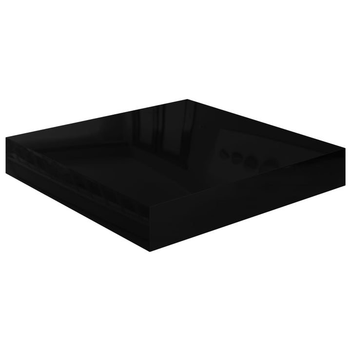 Schweberegale 2 Stk. 23X23,5X3,8 Cm Mdf Hochglanz-Schwarz