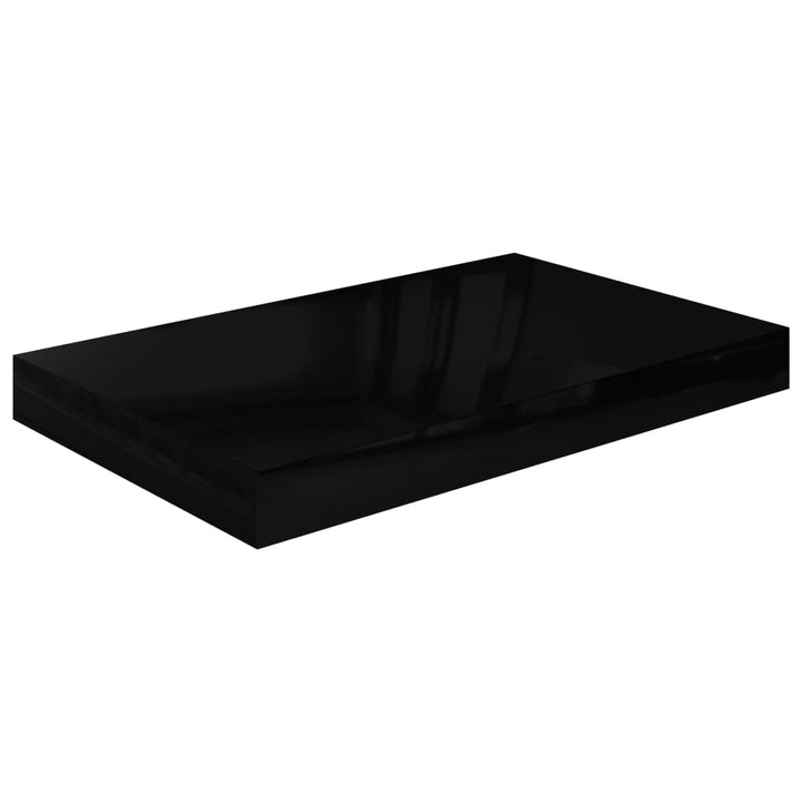 Schweberegale 2 Stk. 40X23X3,8 Cm Mdf Hochglanz-Schwarz