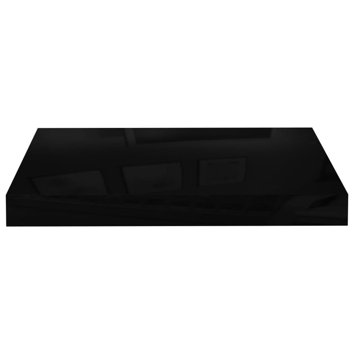 Schweberegale 2 Stk. 40X23X3,8 Cm Mdf Hochglanz-Schwarz