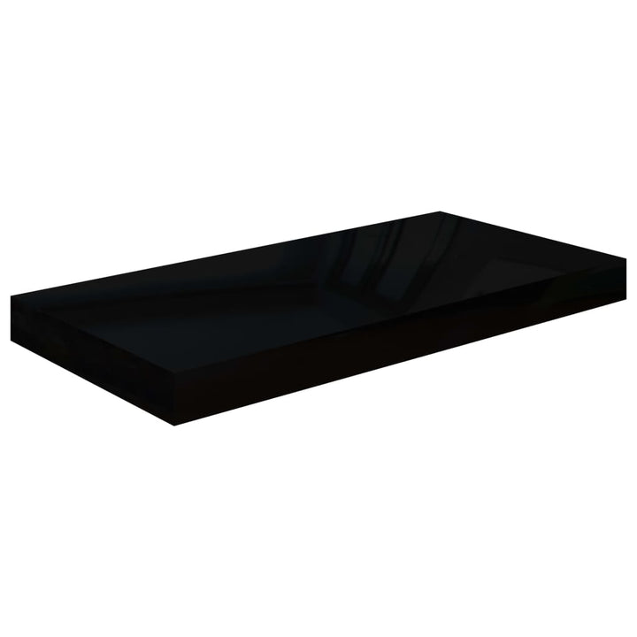 Schweberegale 2 Stk. 50X23X3,8 Cm Mdf Hochglanz-Schwarz