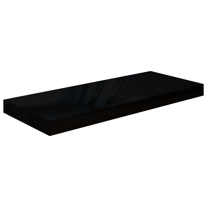 Schweberegal 60X23,5X3,8 Cm Mdf Hochglanz-Schwarz