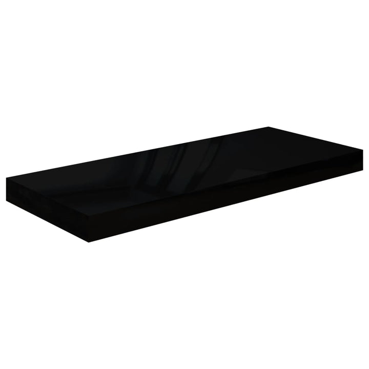 Schweberegale 4 Stk. 60X23,5X3,8 Cm Mdf Hochglanz-Schwarz