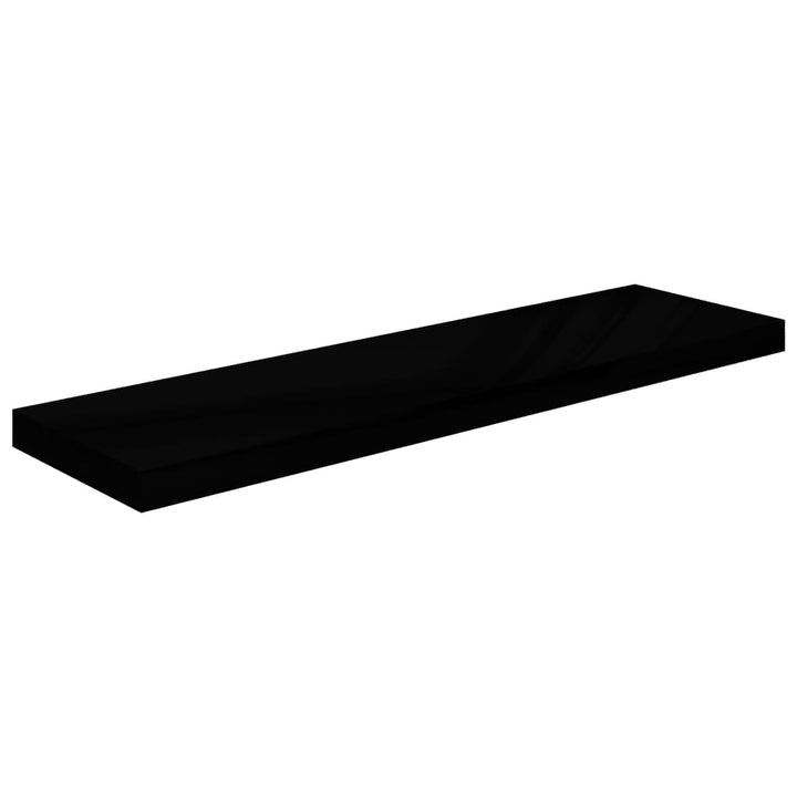 Schweberegal 90X23,5X3,8 Cm Mdf Hochglanz-Schwarz