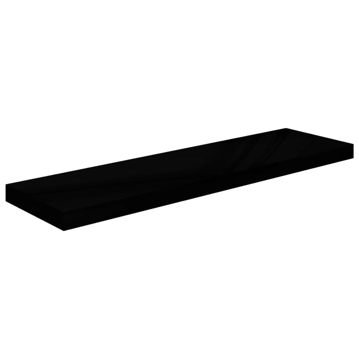 Schweberegale 2 Stk. 90X23,5X3,8 Cm Mdf Hochglanz-Schwarz