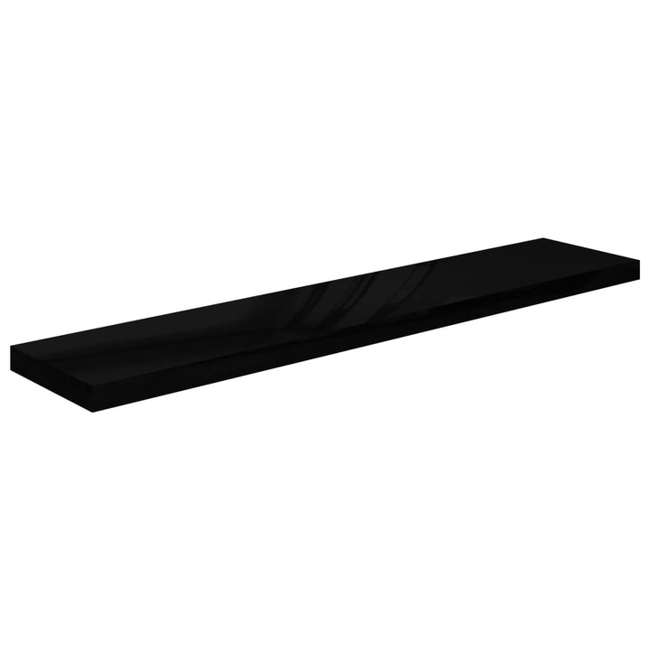 Schweberegale 2 Stk. 120X23,5X3,8 Cm Mdf Hochglanz-Schwarz