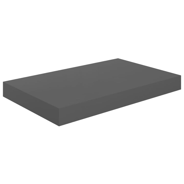 Schweberegale 2 Stk. 40X23X3,8 Cm Mdf Hochglanz-Grau