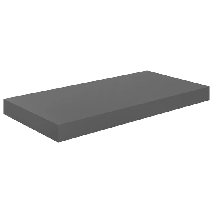 Schweberegale 2 Stk. 50X23X3,8 Cm Mdf Hochglanz-Grau