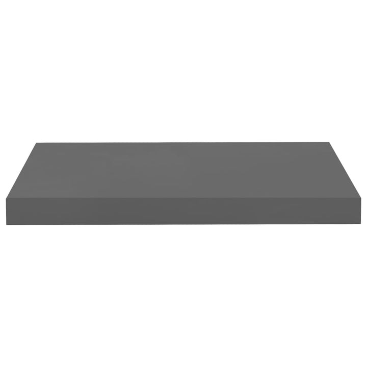 Schweberegale 2 Stk. 50X23X3,8 Cm Mdf Hochglanz-Grau