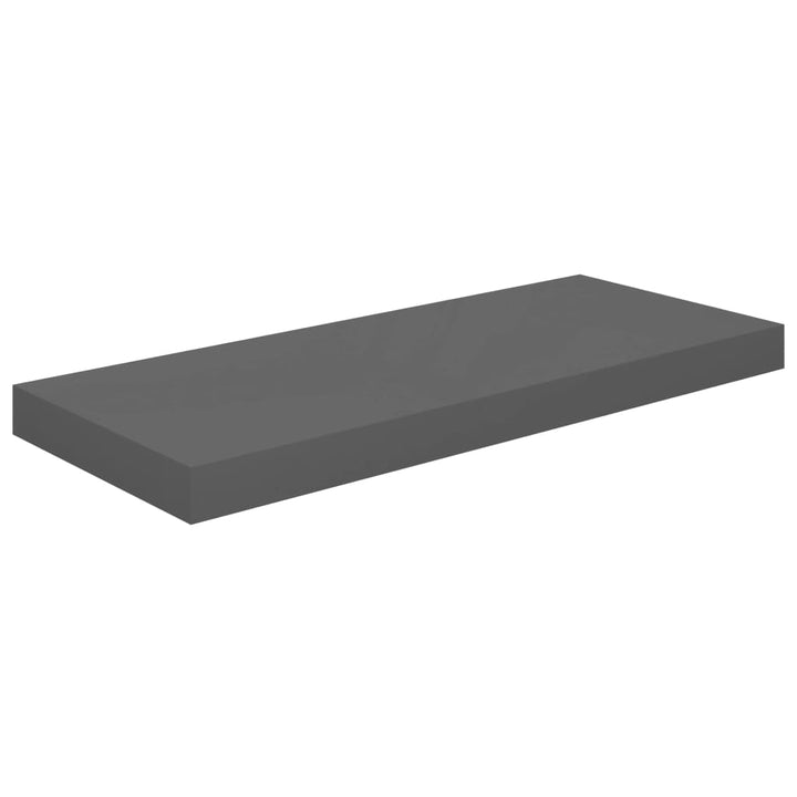 Schweberegale 2 Stk. 60X23,5X3,8 Cm Mdf Hochglanz-Grau