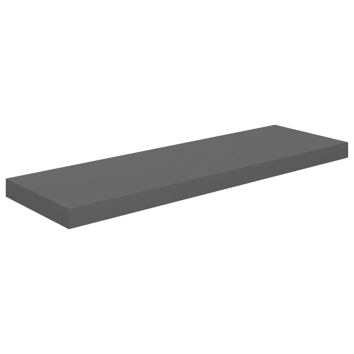 Schweberegal 80X23,5X3,8 Cm Mdf Hochglanz-Grau