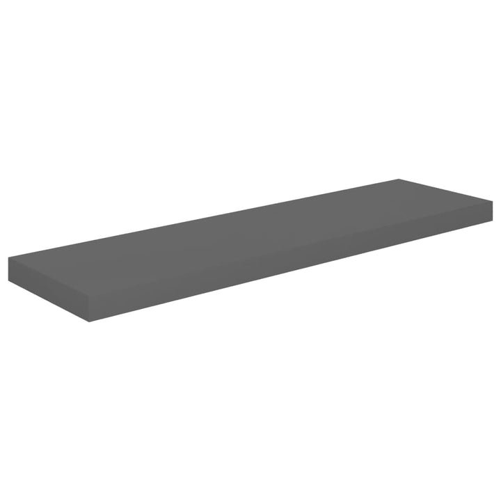 Schweberegale 2 Stk. 90X23,5X3,8 Cm Mdf Hochglanz-Grau