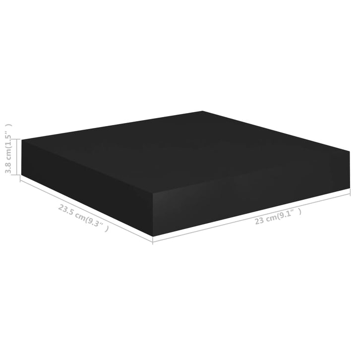 Schweberegal 23X23,5X3,8 Cm Mdf Schwarz