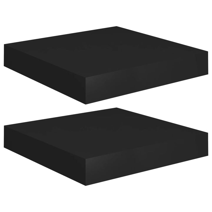 Schweberegale 2 Stk. 23X23,5X3,8 Cm Mdf Schwarz