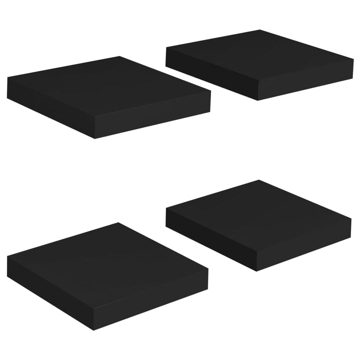 Schwebende Wandregale 4 Stk. 23X23,5X3,8Cm Mdf Schwarz