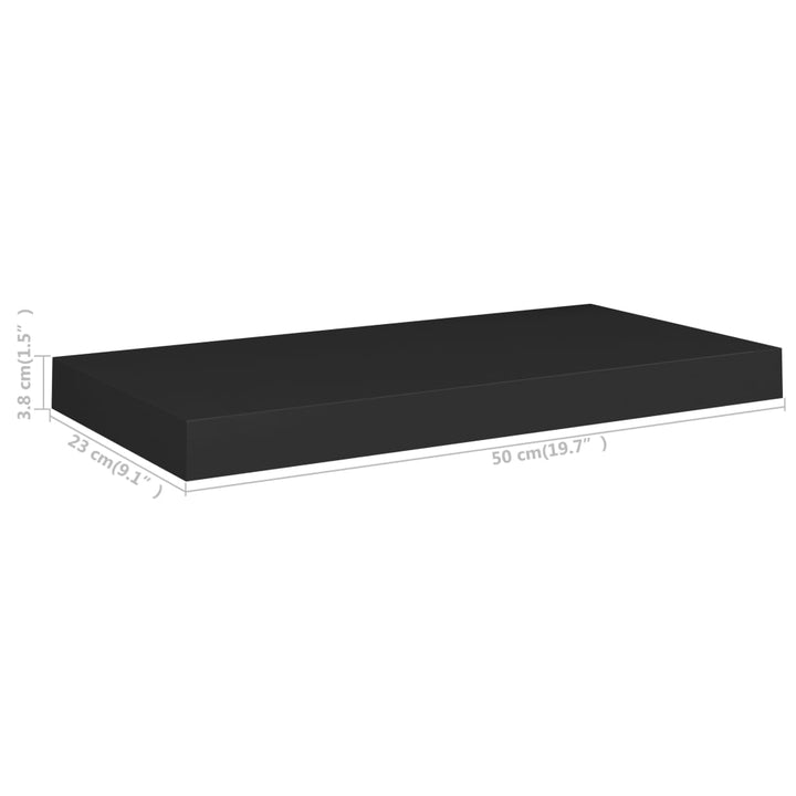 Schweberegale 2 Stk. 50X23X3,8 Cm Mdf Schwarz