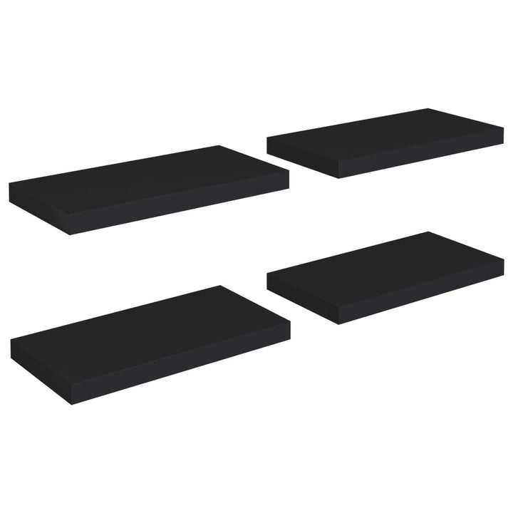 Schweberegale 4 Stk. 50X23X3,8 Cm Mdf Schwarz