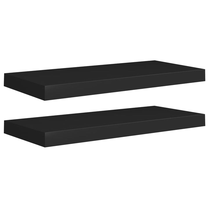 Schweberegale 2 Stk. 60X23,5X3,8Cm Mdf Schwarz