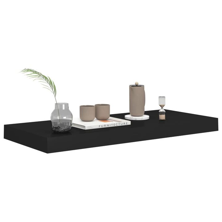 Schweberegale 2 Stk. 60X23,5X3,8Cm Mdf Schwarz