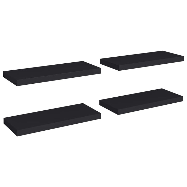 Schweberegale 4 Stk. 60X23,5X3,8Cm Mdf Schwarz