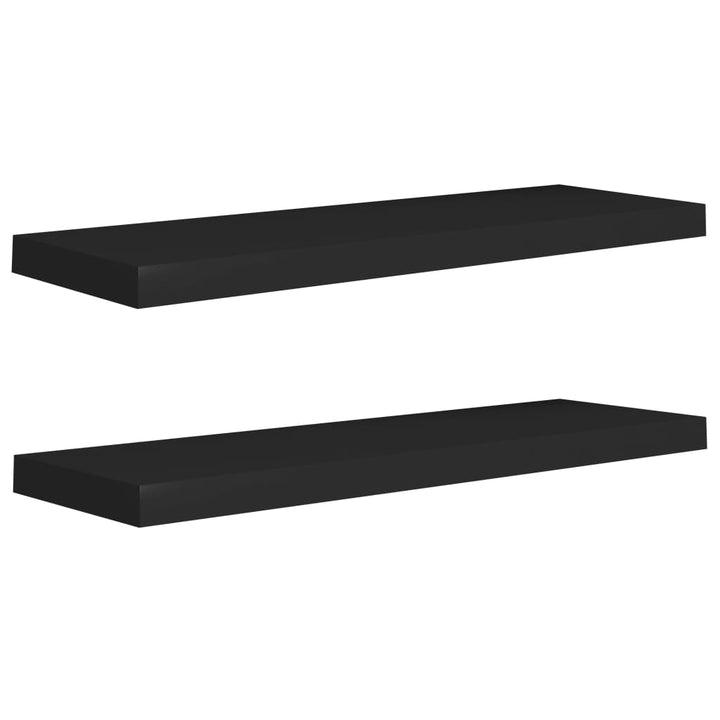 Schweberegale 2 Stk. 80X23,5X3,8 Cm Mdf Schwarz