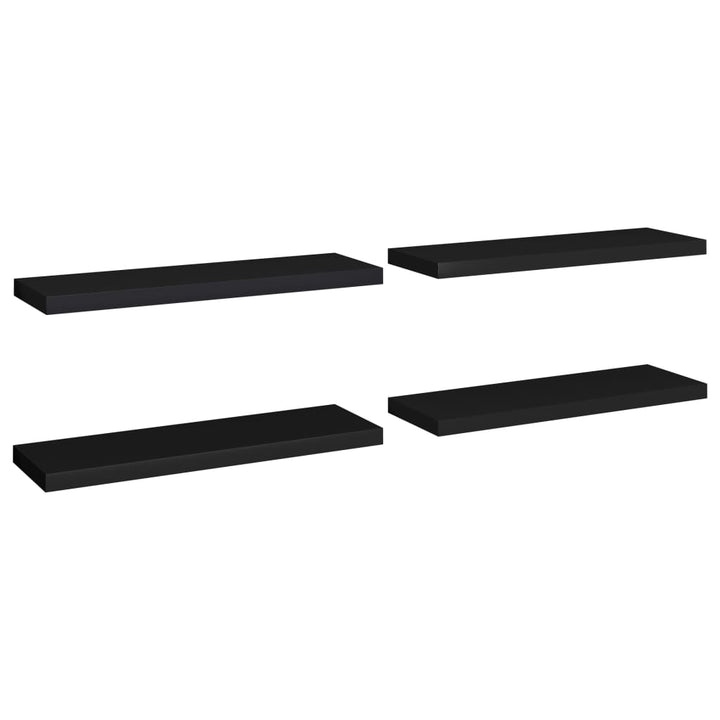 Schweberegale 4 Stk. 80X23,5X3,8 Cm Mdf Schwarz