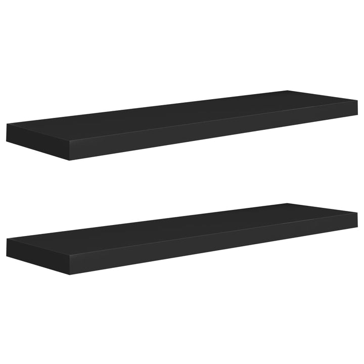 Schweberegale 2 Stk. 90X23,5X3,8 Cm Mdf Schwarz