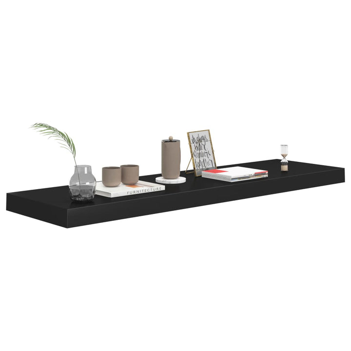 Schweberegale 2 Stk. 90X23,5X3,8 Cm Mdf Schwarz