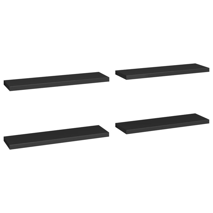 Schweberegale 4 Stk. 90X23,5X3,8 Cm Mdf Schwarz