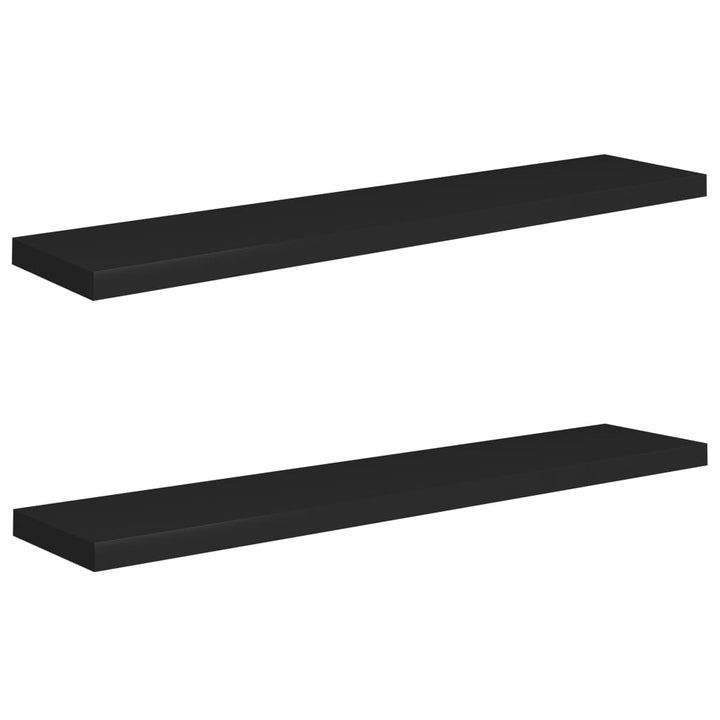 Schweberegale 2 Stk. 120X23,5X3,8 Cm Mdf Schwarz