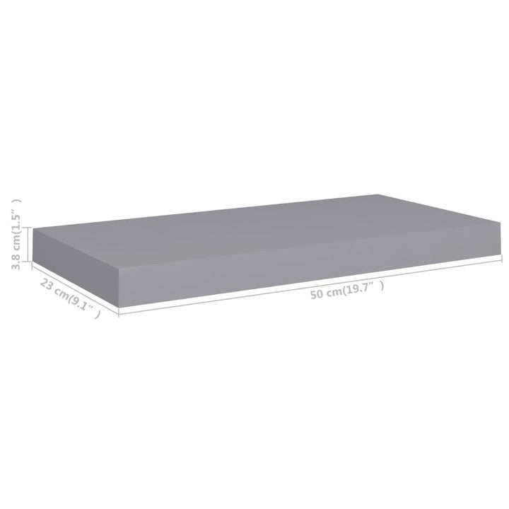 Schweberegale 4 Stk. 50X23X3,8 Cm Mdf Grau