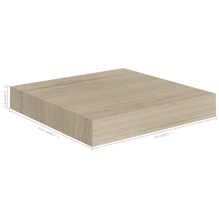 Schwebendes Wandregal Farben 23X23,5X3,8 Cm Mdf Eiche