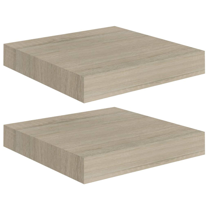 Schwebende Wandregale 2 Stk. Farben 23X23,5X3,8Cm Mdf Eiche