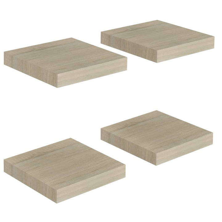 Schwebende Wandregale 4 Stk. Farben 23X23,5X3,8Cm Mdf Eiche