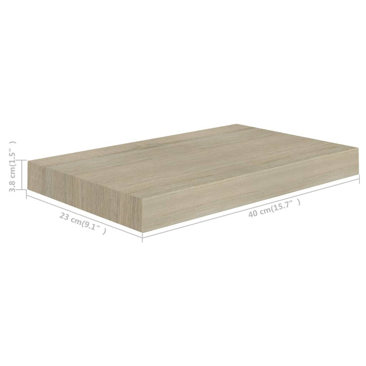 Schwebendes Wandregal Farben 40X23X3,8 Cm Mdf Eiche