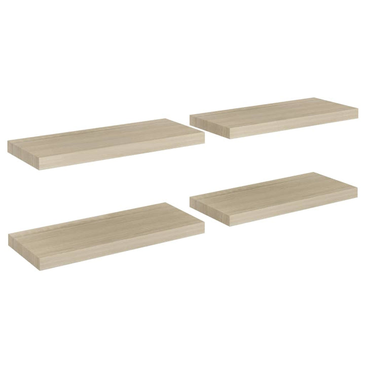 Schwebende Wandregale 4 Stk. Farben 60X23,5X3,8Cm Mdf Eiche