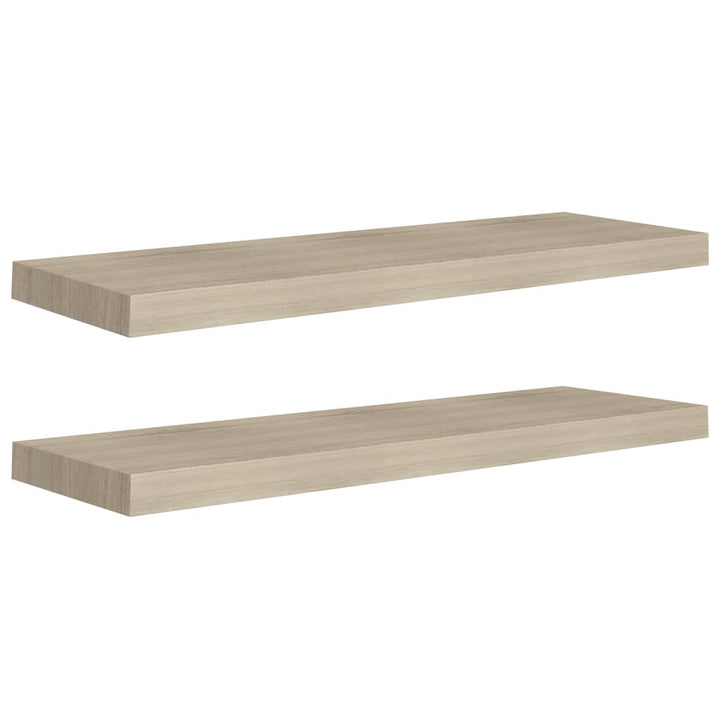 Schweberegale 2 Stk. -Optik 80X23,5X3,8 Cm Mdf Eiche