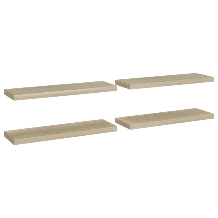 Schweberegale 4 Stk. -Optik 80X23,5X3,8 Cm Mdf Eiche