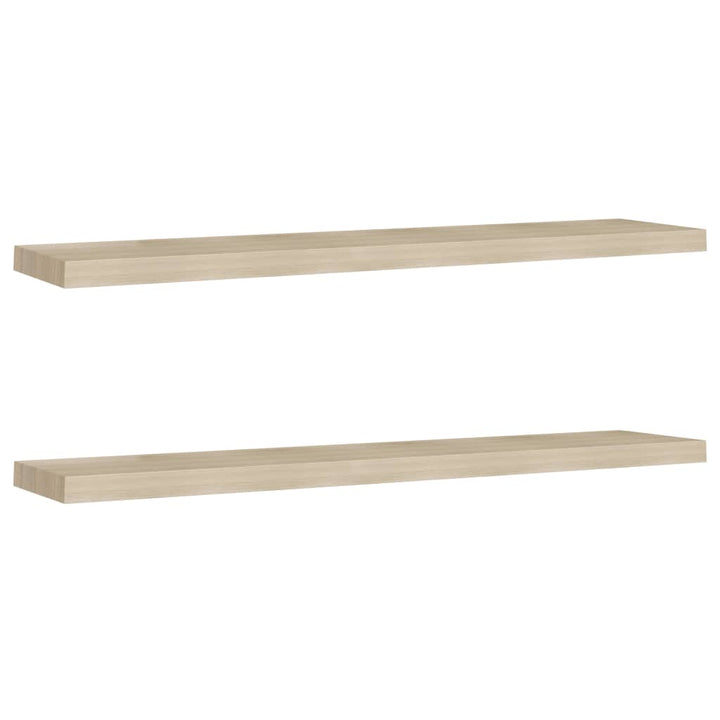 Schwebende Wandregale 2 Stk. Farben 120X23,5X3,8 Cm Mdf Eiche