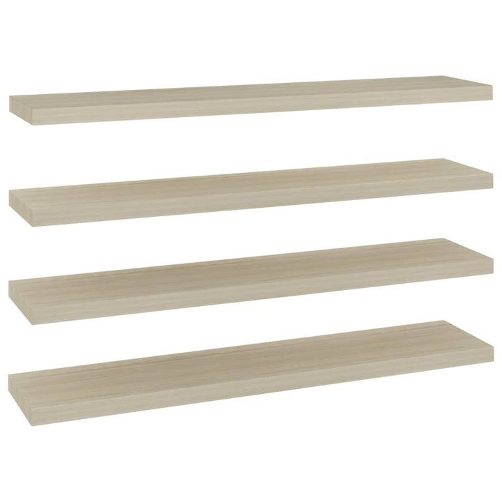 Schweberegale 4 Stk. N-Optik 120X23,5X3,8 Cm Mdf Eiche