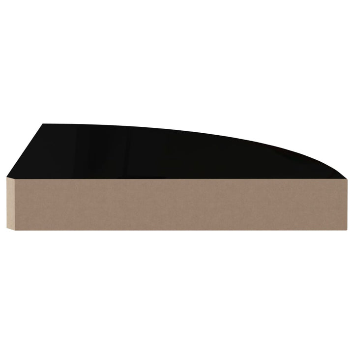 Eck-Schweberegale 2 Stk. 25X25X3,8 Cm Mdf Hochglanz-Schwarz