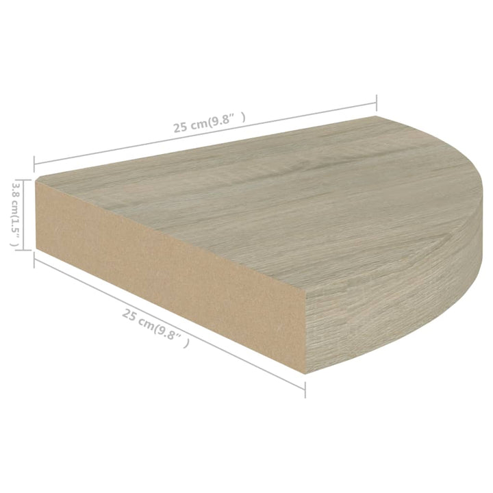 Eck-Schweberegal N-Optik 25X25X3,8 Cm Mdf Eiche