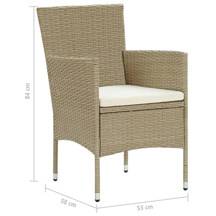 Garten-Essstühle 2 Stk. Poly Rattan