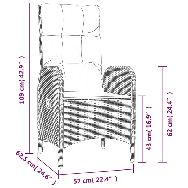 Gartenstühle 2 Stk. Poly Rattan