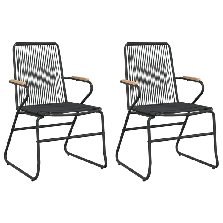 Gartenstühle 2 Stk. Schwarz 58X59X85,5 Cm Pvc Rattan