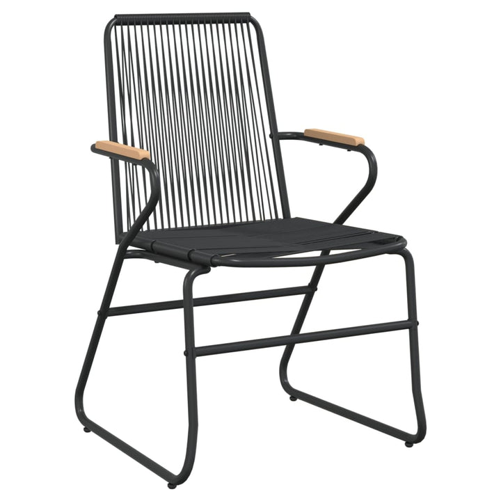 Gartenstühle 2 Stk. Schwarz 58X59X85,5 Cm Pvc Rattan