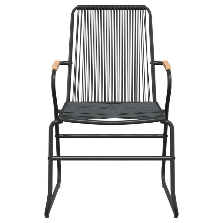 Gartenstühle 2 Stk. Schwarz 58X59X85,5 Cm Pvc Rattan