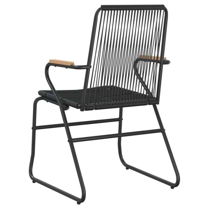 Gartenstühle 2 Stk. Schwarz 58X59X85,5 Cm Pvc Rattan