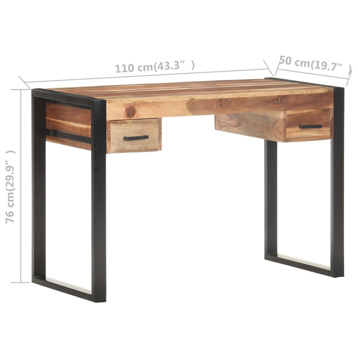 Schreibtisch 110X50X76 Cm Massivholz