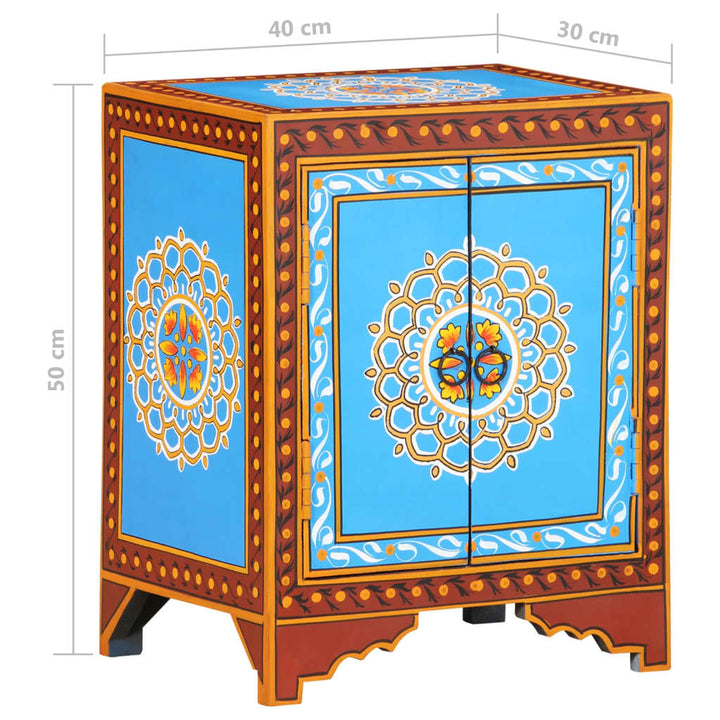 Nachttisch Handbemalt 40X30X50 Cm Mango Massivholz