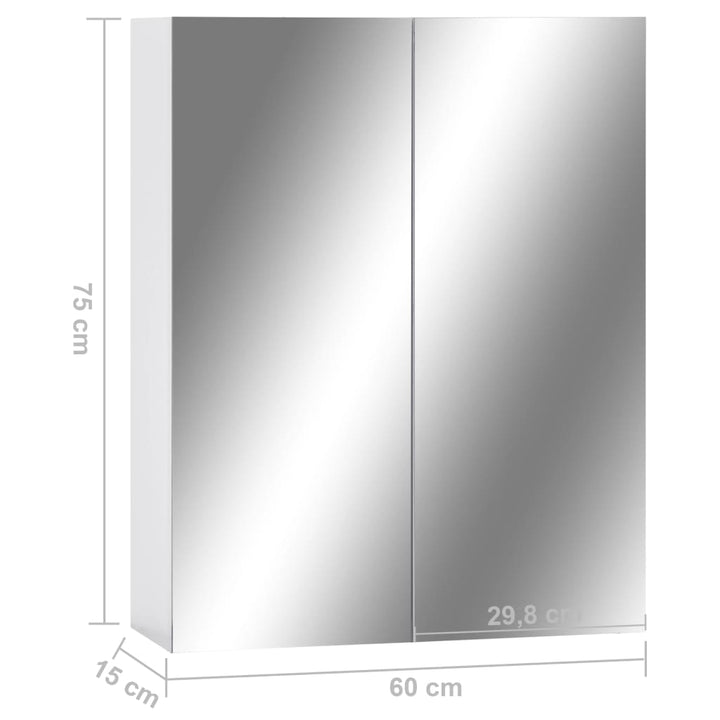 Bad-Spiegelschrank Weiß 60X15X75 Cm Mdf